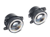 Raxiom 07-18 Jeep Wrangler JK V2 LED Switchback Fog Lights with Amber Turn Signal and Halo Rings