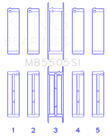 King Engine Bearings Ford 351ci/400ci 16V Main Bearing Set - Set Of 10