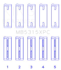 King Engine Bearings Mitsubishi 4G63/4G64 Coated Performance Main Bearing Set - Size STD