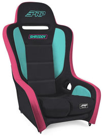 PRP ShReddy Podium Suspension Seat - Black- Pink / Teal