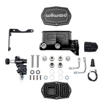 Load image into Gallery viewer, Wilwood MOPAR Compact Tandem M/C Kit w/ P-Valve 1.12in Bore - Black