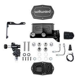 Wilwood MOPAR Compact Tandem M/C Kit w/ P-Valve 1.12in Bore - Black