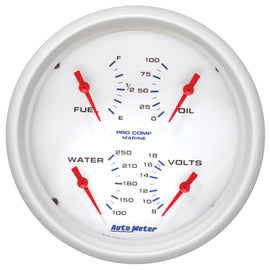 Autometer Marine White 5in Gauge Quad