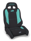 PRP EnduroCrawl Reclining Suspension Seat - Black/Teal Vinyl - Passenger