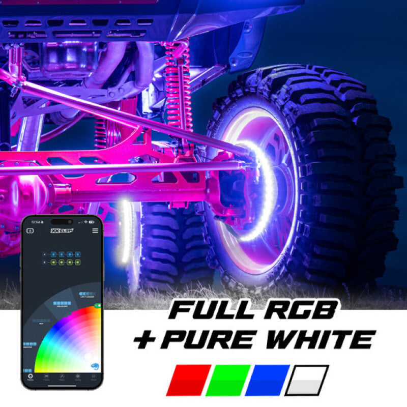 XKGlow XKmax 4x15in PRO RGBW Wheel Ring App Control Light Kit