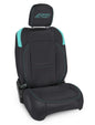 PRP Jeep Wrangler JL Front Seat Covers Jeep Gladiator JT- with Molle Back (Pair) - Black/Teal