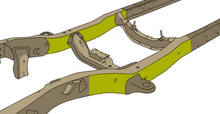 Load image into Gallery viewer, RustBuster 97-04 Dodge Dakota Front Frame Repair Kit - Left