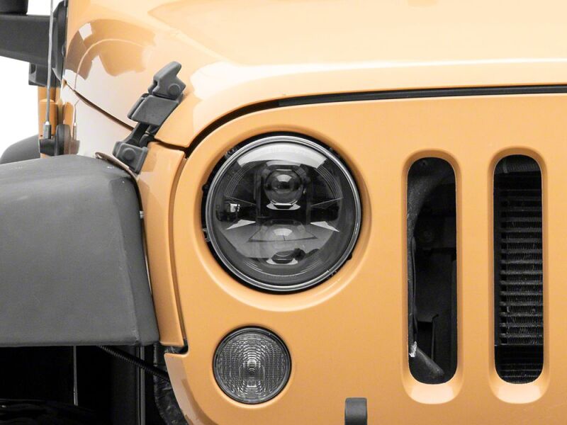 Raxiom 07-18 Jeep Wrangler JK Axial Series DB1 LED Headlights- Black Housing- Clear Lens