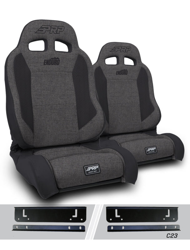 PRP 97-02 Jeep Wrangler TJ Enduro Elite Suspension Seat (Pair) - Trek Edition - Gray