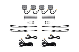 Diode Dyamics Rock Light - Red/White - M8 Add-On 4-Pack