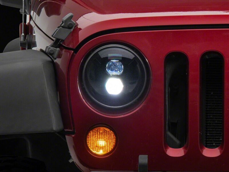 Raxiom 07-18 Jeep Wrangler JK Axial Series DB2 LED Headlights- Black Housing- Clear Lens