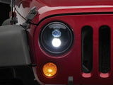Raxiom 07-18 Jeep Wrangler JK Axial Series DB2 LED Headlights- Black Housing- Clear Lens