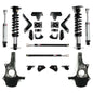 QA1 2019+ Chevrolet Silverado 1500 Double Adjustable 4/5in Lowering Kit w/ Spindles & Traction Bars