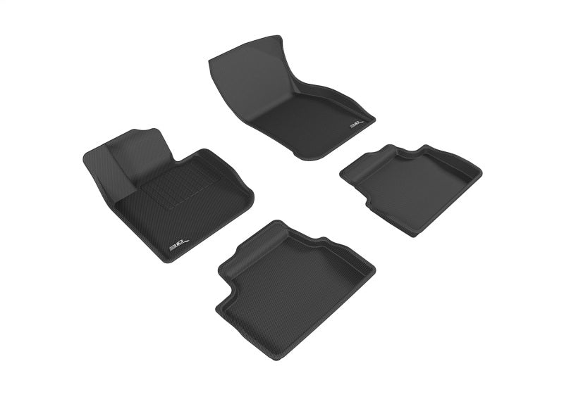 3D MAXpider 2014-2019 Mini Hardtop 4-Door Kagu 1st & 2nd Row Floormats - Black