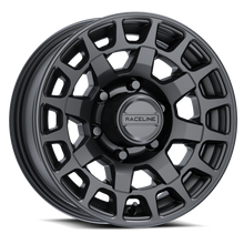 Load image into Gallery viewer, Raceline 873B Backcountry Trailer 15x5in / 5x4.5 BP / 0mm Offset / 3.19mm Bore - Satin Black