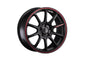 SSR GTV05 5x100 18x8.0 Offset 38 Flat Black w/ Red Line