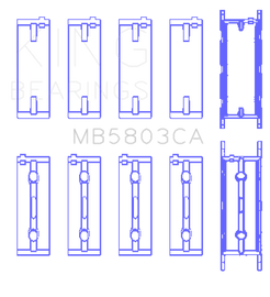 King Engine Bearings BMW S65B40A (Size +0.5mm) Crankshaft Main Bearing ( Set of 5 )