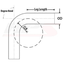 Load image into Gallery viewer, HPS 1-3/8" OD 135 Degree Bend 6061 Aluminum Elbow Pipe 16 Gauge w/ 2" CLR