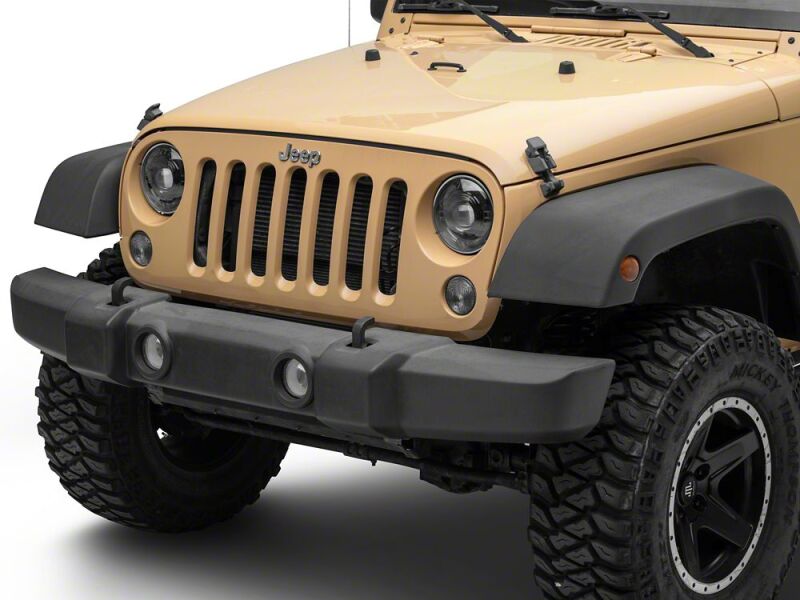 Raxiom 07-18 Jeep Wrangler JK Axial Series Quatro LED Headlights- Black Housing- Clear Lens