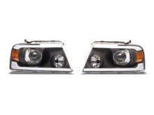 Load image into Gallery viewer, Raxiom 04-08 Ford F-150 Axial Series Projector Headlights with LED Bar- Black Housing- Clear Lens