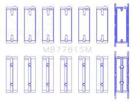 King Engine Bearings BMW N57 D30 A/B/C/N57N/N57S Main Bearing Set - Size +0.25mm