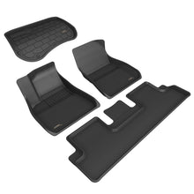Load image into Gallery viewer, 3D MAXpider 2018-2019 Tesla Model 3 Kagu 1st &amp; 2nd Row Floormats - Black