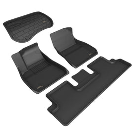 3D MAXpider 2018-2019 Tesla Model 3 Kagu 1st & 2nd Row Floormats - Black