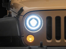 Load image into Gallery viewer, Raxiom 07-08 Jeep Wrangler JK Hi Output LED Headlights/Angel Eye DRL- Black Housing- Clear Lens