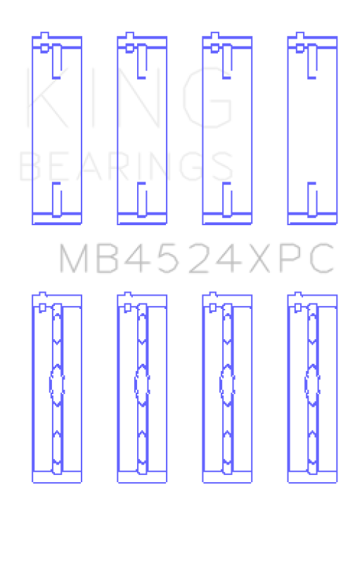 King Engine Bearings Nissan VR38DETT pMaxKote Performance Main Bearing Set - Size STD
