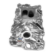 Load image into Gallery viewer, Edelbrock Chevy SB Performer EPS Manifold w/ Oil Fill Tube - Polished Finish
