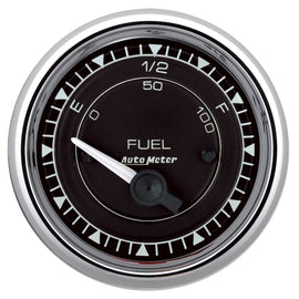 AutoMeter Chrono 2-1/16in 0E 0-90 Ohm Electric Fuel Level Gauge - Chrome