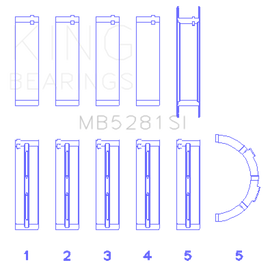King Engine Bearings Ford 281CI 4.6L V8 (Size STD) Main Bearing Set