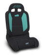 PRP EnduroDaily Reclining Suspension Seat - Black/Teal Vinyl - Driver