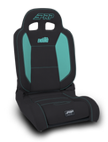 PRP EnduroDaily Reclining Suspension Seat - Black/Teal Vinyl - Driver