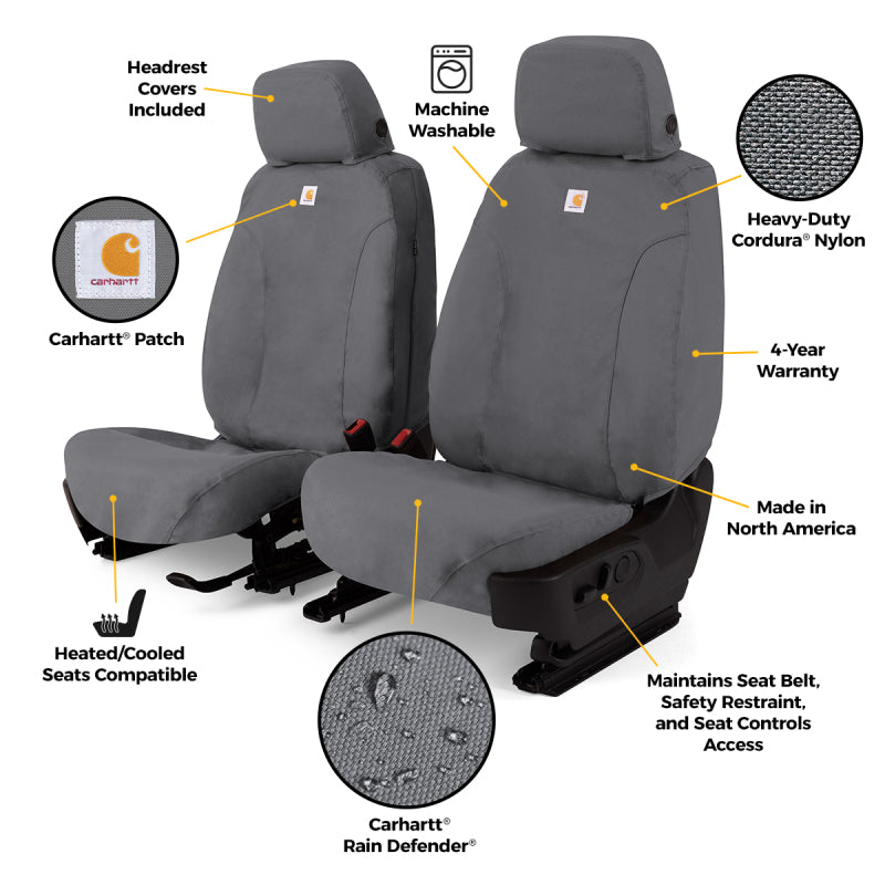 Covercraft 11-14 Ford F150 Carhartt Super Dux SeatSaver Front Row Custom Seat Cover - Gravel