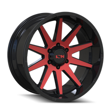 Load image into Gallery viewer, ION Type 143 20x9 / 8x170 BP / 18mm Offset / 125.2mm Hub Gloss Black/Red Machined Wheel