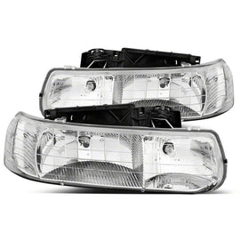 Raxiom 99-02 Chevrolet Silverado 1500 Axial Series Euro Headlights- Chrome Housing- Clear Lens