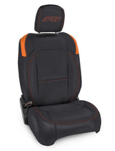 Load image into Gallery viewer, PRP Jeep Wrangler JL Front Seat Covers - 2 door- with Pocket Back (Pair) - Black/Orange