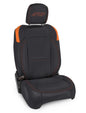 PRP Jeep Wrangler JL Front Seat Covers Jeep Gladiator JT- with Molle Back (Pair) - Black/Orange