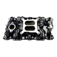 Load image into Gallery viewer, Edelbrock Chevy SB Performer EPS Manifold w/ Oil Fill Tube - Black Plasma