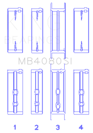King Engine Bearings GMC 2.8L/3.4L V6 173Ci/207Ci (Size +0.25mm) Main Bearing Set