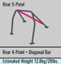 Cusco D1 Chromoly 5 Point Rear 2 Passenger with Diagonal Bar - CUSCO Blue