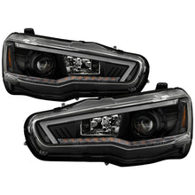 Load image into Gallery viewer, Spyder 08-17 Mitsubishi Lancer EVO 10 Projector Headlights - Black (PRO-YD-ML08V2HIDSI-SEQ-BK)