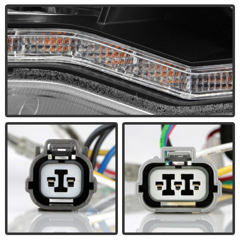 Spyder 08-17 Mitsubishi Lancer EVO 10 Projector Headlights - Black (PRO-YD-ML08V2HIDSI-SEQ-BK)