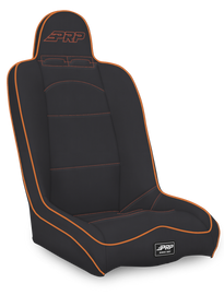 PRP Daily Driver High Back Suspension Seat- Black/Orange Vinyl