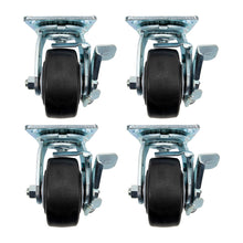 Load image into Gallery viewer, Work Bench 4in Caster Kit - 4 Swivel Casters - 5.625in Tall - 400lb Capacity Each
