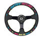 NRG Reinforced Steering Wheel - Oak Tree Outlaws 3in Deep/5mm Blk Spk 350mm Wheel - Blk Perf Lthr