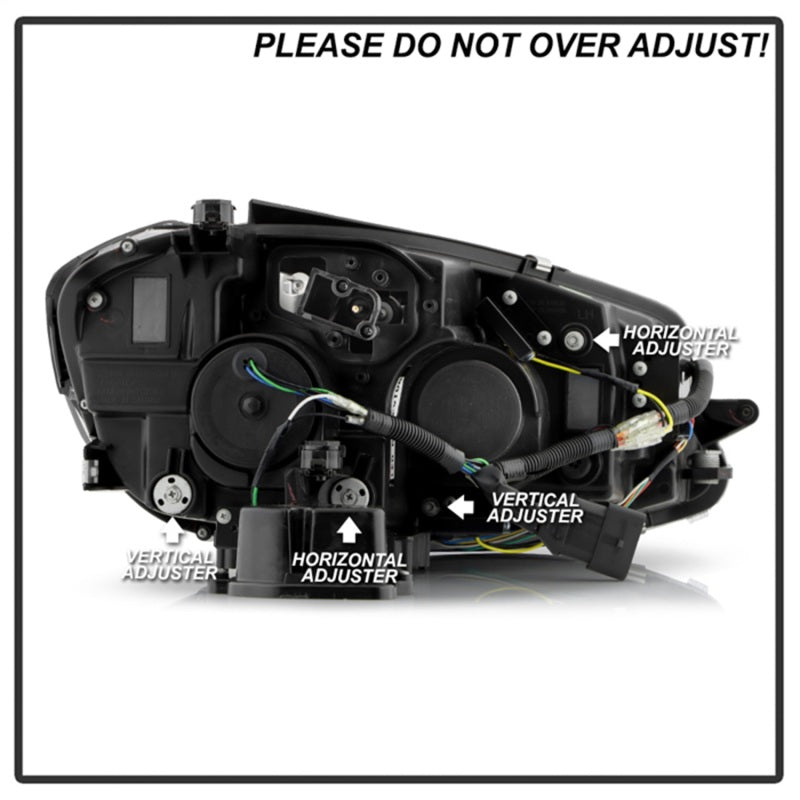 Spyder 18-21 VW Golf Halogen Model Only High-Power LED Headlights - Black (PRO-YD-VG17HALAP-SBGR-BK)