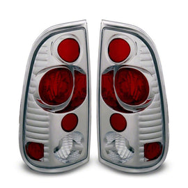 Raxiom 97-03 Ford F-150 Styleside Axial Series Version 2 Tail Lights- Chrome - Red/Clear Lens