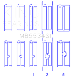 King Engine Bearings Chrysler/Jeep 318ci (Size STD) Main Bearing Set